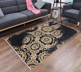 handmade Modern Abstract Blue Ivory Hand Knotted RECTANGLE WOOL&VISCOU area rug 4 x 6